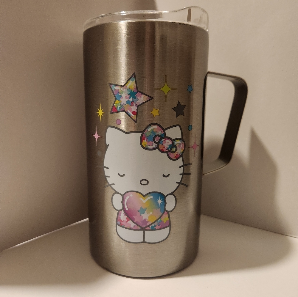 Brand new stainless steel Hello Kitty tumbler/mug with handle